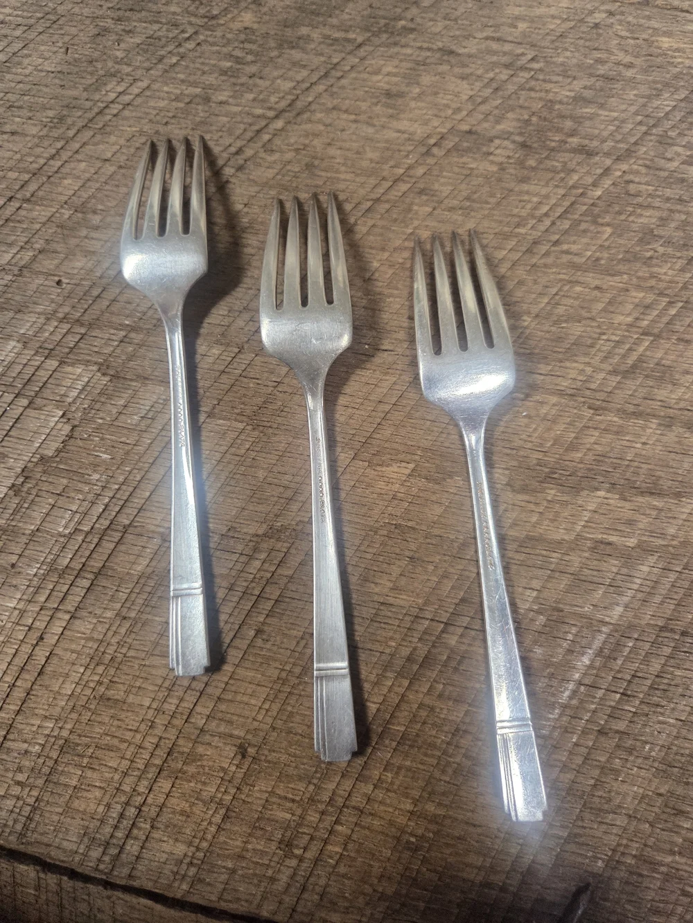 Vintage Oneida Prestige Grenoble Silverplate 3 Salad Forks ~ Bin RR